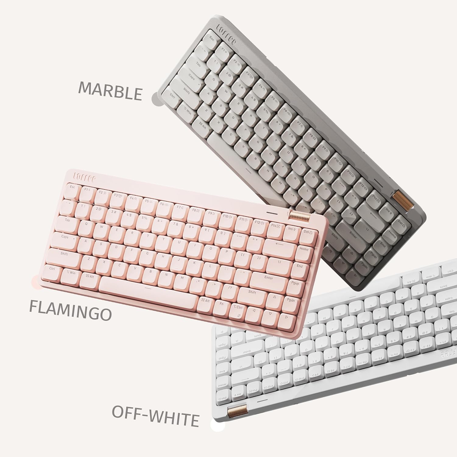 LOFREE - Flow Lite 84 Keys Low Profile Mechanical Keyboard, 75% Swappable Rechargeable Wireless Keyboard with 2.4G Receiver, Bluetooth and Wired Connection for Windows, Mac/Specter Linear Switches (Off-White)