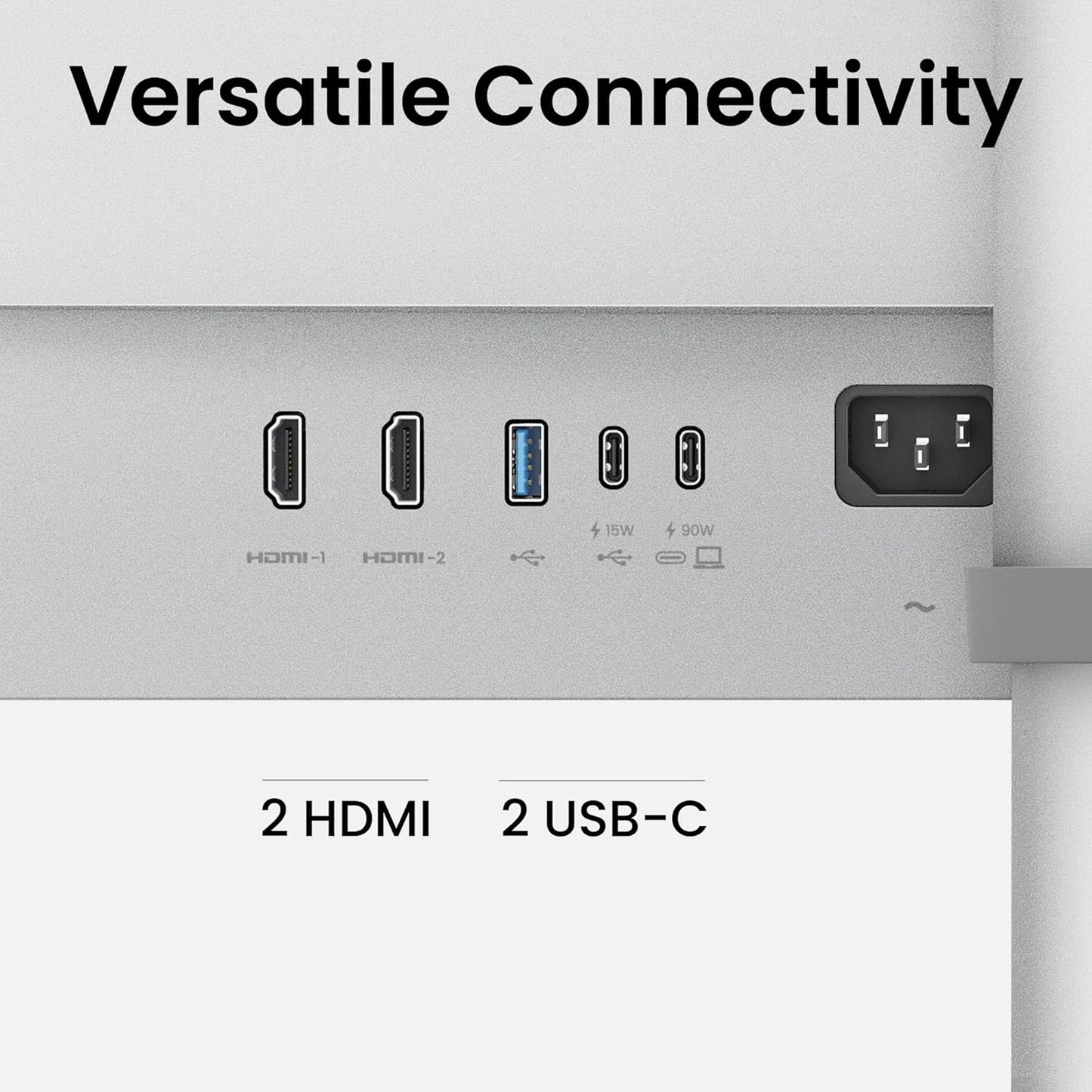 MA320U 32” 4K 3840X2160 Monitor for Macbook® Pro/Air, Dual USB-C, 90W Power Delivery, Mac Color Match, USB Hub, Brightness & Volume Control on Mac, Height & Tilt Adjustable Stand, P3 Color Gamut