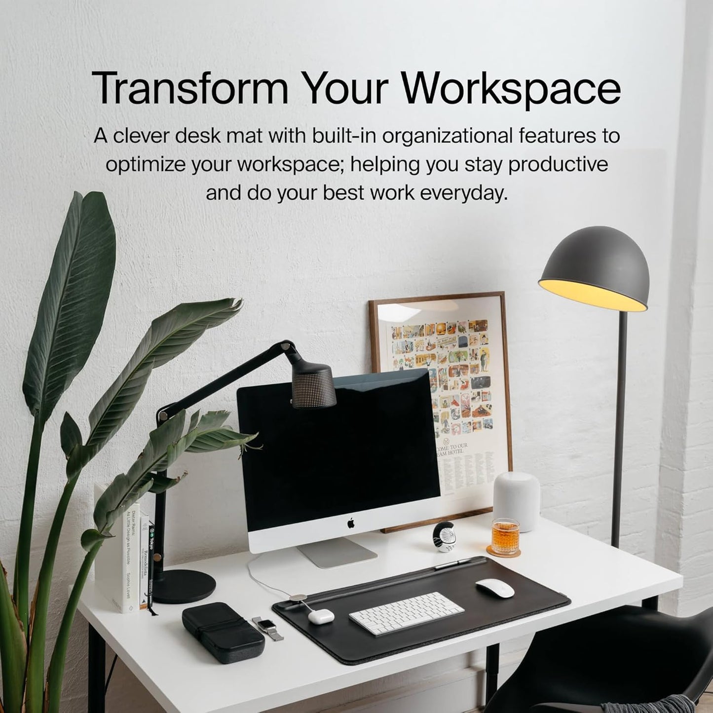 Orbitkey - Premium Leather Desk Mat Slim | Multi-Purpose & Waterproof Table Protector Accessory for Work Home Gaming Office Keyboard Mat Organizer | 31.4" L X 12.2" W X 0.19" H, Anti-Slip, Stone Finish - Serious Techies