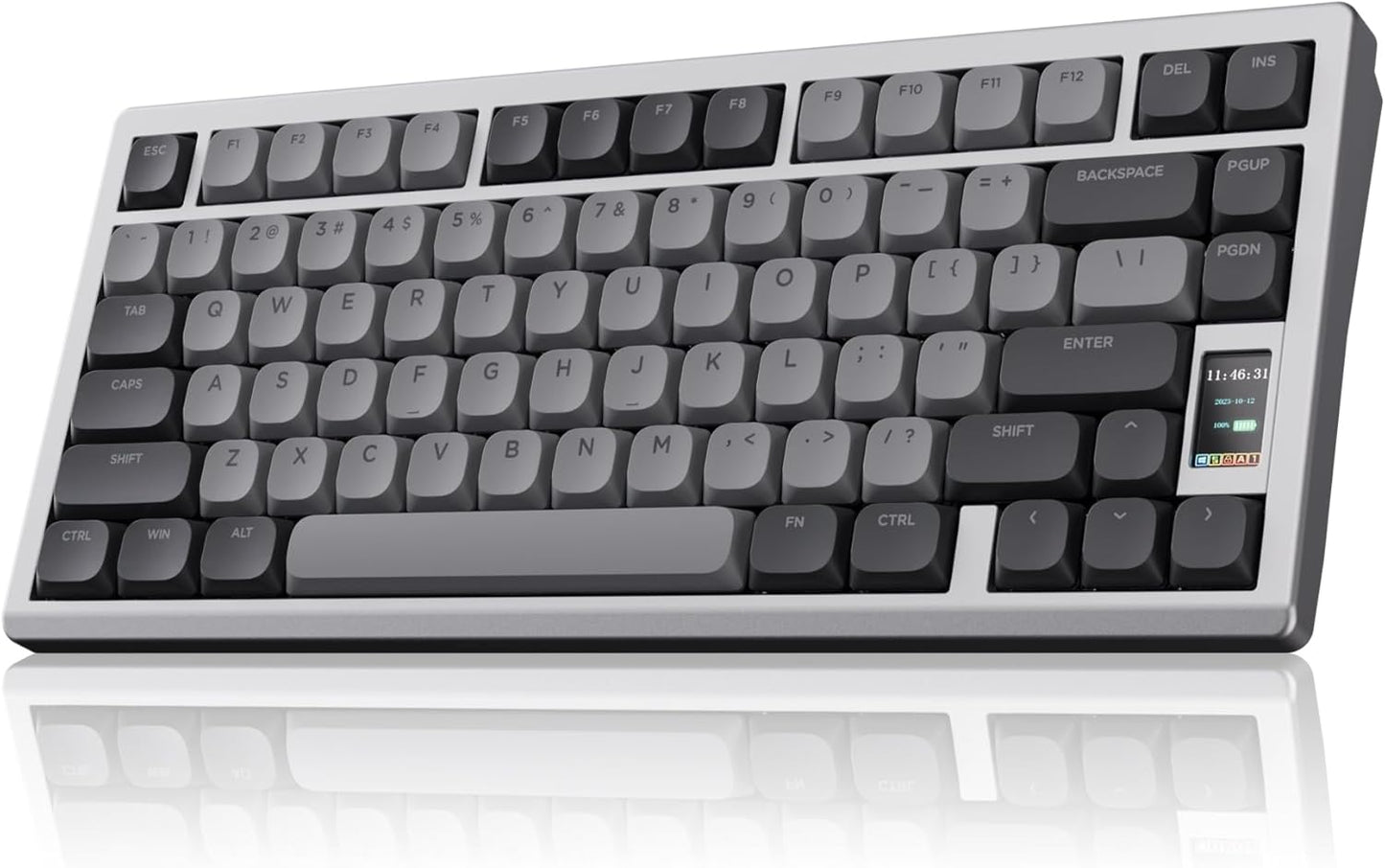 Chilkey - ND75 LP Low Profile Aluminum Mechanical Keyboard, 75 Percent Wireless Gaming Keyboard W/Screen, Tri-Mode, Quick Disassembly, RGB Backlit Key Board for Laptop Office PC (Black) - Serious Techies