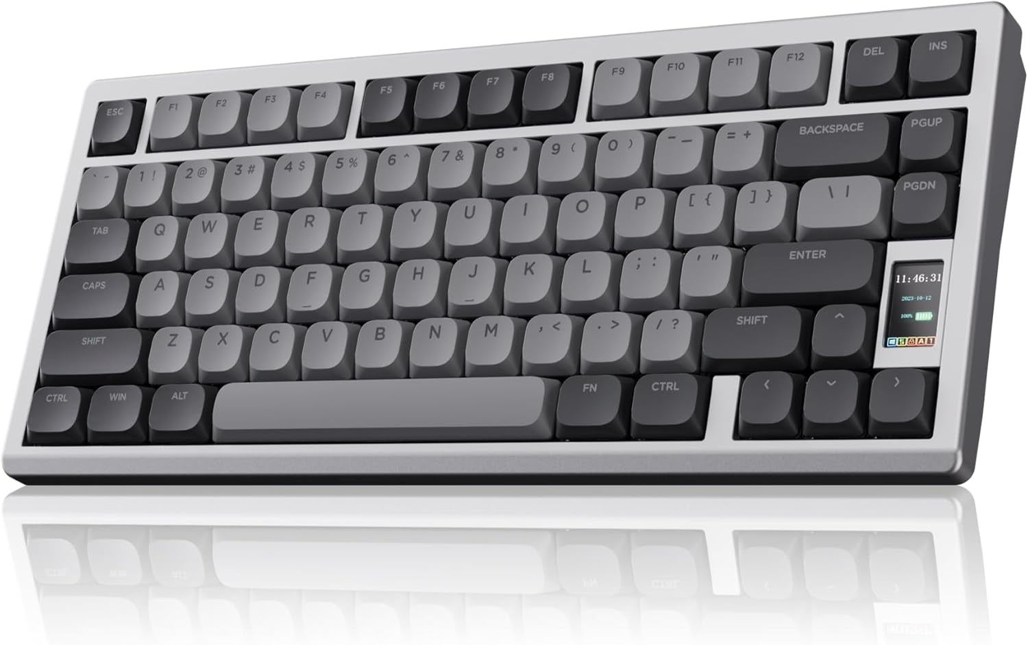 Chilkey - ND75 LP Low Profile Aluminum Mechanical Keyboard, 75 Percent Wireless Gaming Keyboard W/Screen, Tri-Mode, Quick Disassembly, RGB Backlit Key Board for Laptop Office PC (Black) - Serious Techies