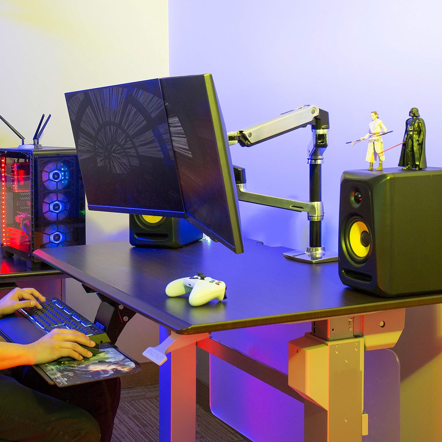 Ergotron – LX Vertical Stacking Dual Monitor Arm, VESA Desk Mount – for 2 Monitors up to 24 Inches, 7 to 20 Lbs Each – Polished Aluminum - Serious Techies