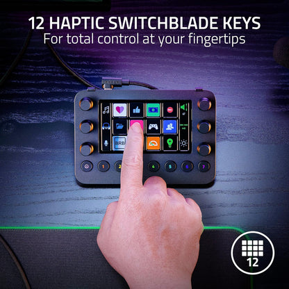 Razer - Stream Controller: All-In-One Keypad for Streaming - 12 Haptic Switchblade Keys - 6 Tactile Analog Dials - 8 Programmable Buttons - Designed for PC & Mac Compatibility - Serious Techies