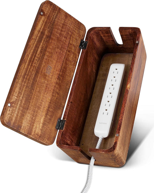 Luxe Designs - Large Cable Management Box - Cable Organizer Box and Power Strip Box for Electrical Cord Management - Hide Desk Cord and Floor Cables - Wire Storage and Organization for Cords - Serious Techies