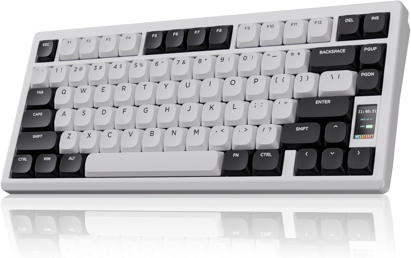 Chilkey - ND75 LP Low Profile Aluminum Mechanical Keyboard, 75 Percent Wireless Gaming Keyboard W/Screen, Tri-Mode, Quick Disassembly, RGB Backlit Key Board for Laptop Office PC (Black) - Serious Techies