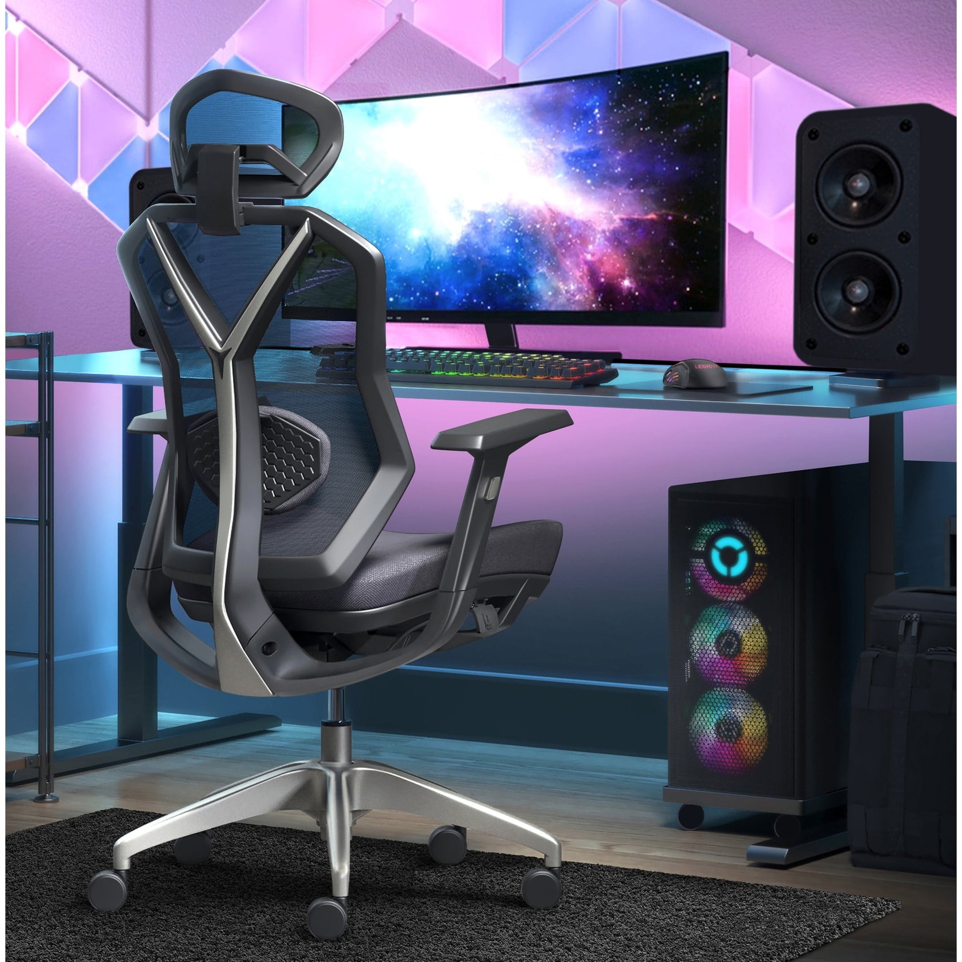 Lenovo - Legion Mesh Gaming Chair Space Gray - Serious Techies