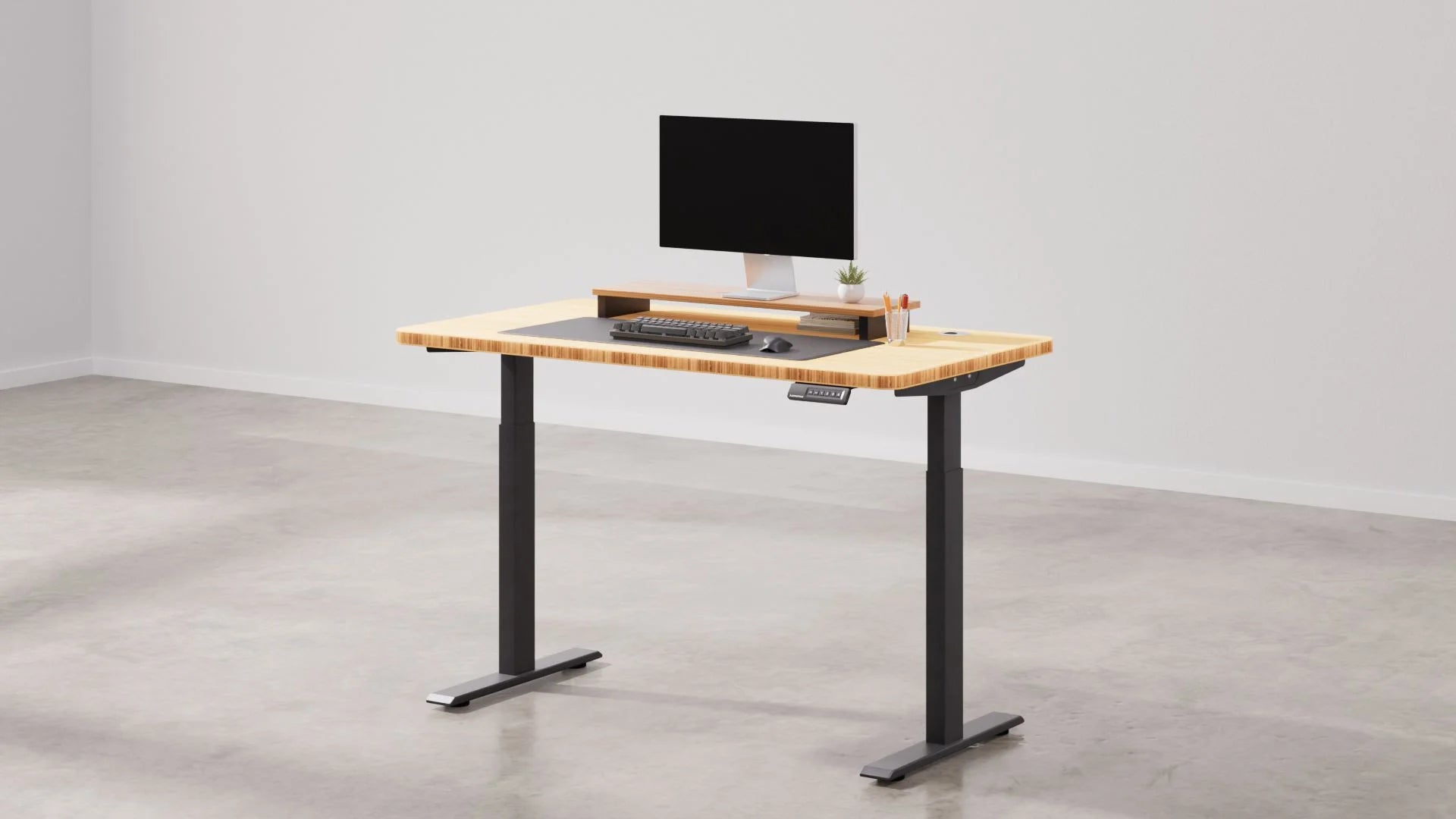 Autonomous - Smartdesk 2 Electric Standing Desk 53X29 Black - Bamboo - 2-Stage - Serious Techies