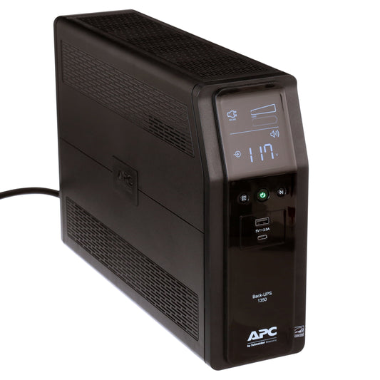 APC - UPS Battery Backup Surge Protector, 1350VA, 810W Uninterruptible Power Supply, Back-Ups Pro (BN1350M2) - Black - Serious Techies