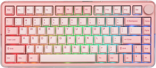 KIIBOOM - CNC Aluminum and Acrylic Design the Breeze 75 Integrates Metallic Elements with Transparent Acrylic to Create a Unique Aesthetic. the Keyboard Features Cherry Profile Dye-Sub PBT Keycaps - Serious Techies