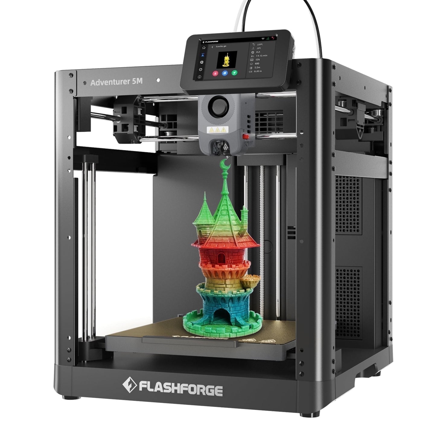 Flashforge - Adventurer 5M 3D Printer, Fully Auto Leveling & 600Mm/S High Speed Printing, Black - Serious Techies