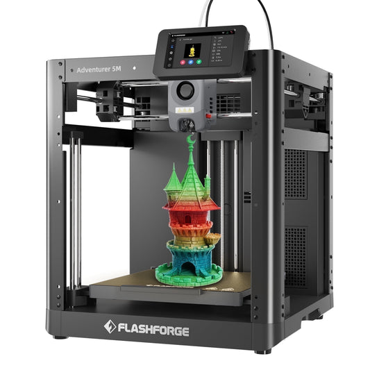 Flashforge - Adventurer 5M 3D Printer, Fully Auto Leveling & 600Mm/S High Speed Printing, Black - Serious Techies