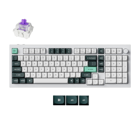 Keychron - Q5 HE Rapid Trigger Gaming Keyboard Wireless with Hall Effect Gateron Double-Rail Magnetic Switch Adjustable Actuation, 2.4 Ghz/Bluetooth/Wired QMK RGB Aluminum for Mac Windows Linux - White - Serious Techies