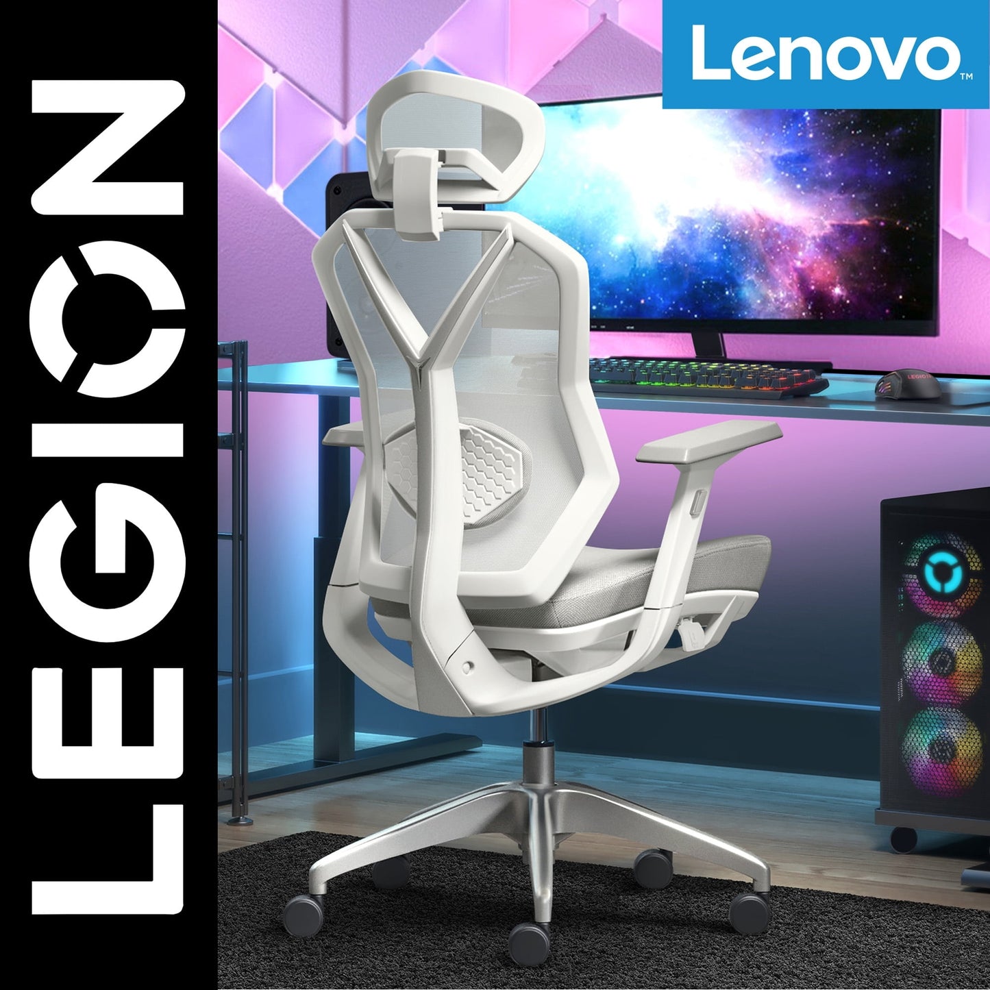 Lenovo - Legion Mesh Gaming Chair Space Gray - Serious Techies