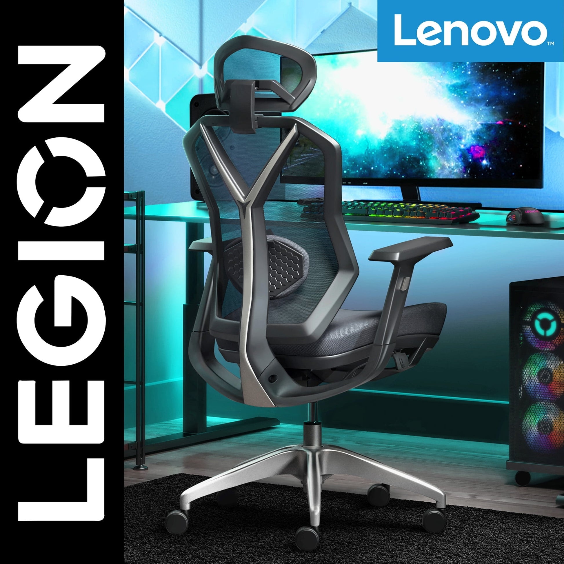 Lenovo - Legion Mesh Gaming Chair Space Gray - Serious Techies