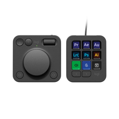 Logitech - MX Creative Console, Programmable Keypad with 9 Customizable LCD Keys and Control Dial for Graphic Design, Video Editing, Photography, Use with Adobe, Zoom, Spotify and More, Graphite - Serious Techies