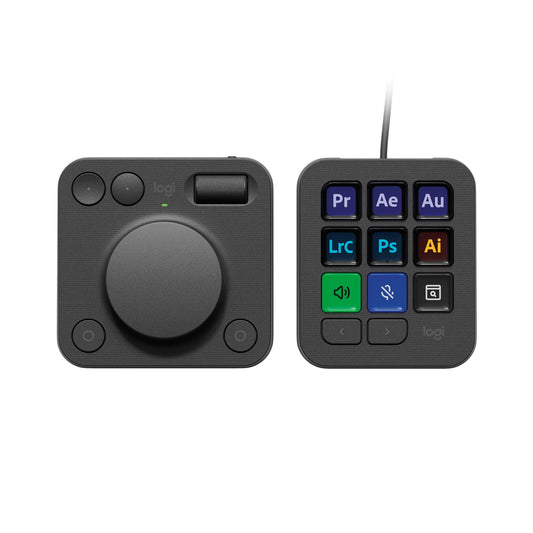 Logitech - MX Creative Console, Programmable Keypad with 9 Customizable LCD Keys and Control Dial for Graphic Design, Video Editing, Photography, Use with Adobe, Zoom, Spotify and More, Graphite - Serious Techies