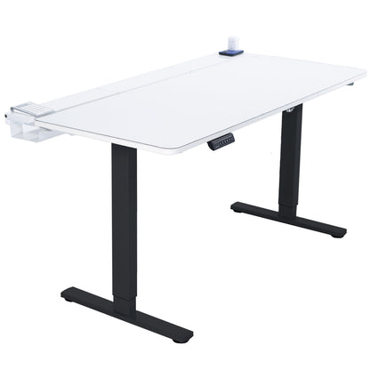 VIVO - Electric 60" X 30" Desk, Full Pad, Black Hidden Cable Tabletop, Black Frame - Serious Techies