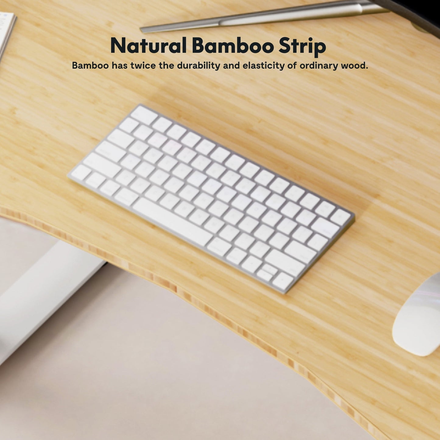 FLEXISPOT - 48"X24" Dual Motors 3-Stage Height Adjustable Standing Desk Ergonomic Home Office Sit Stand Desk with USB Port, Bamboo Curved Desktop White Oval Frame - Serious Techies