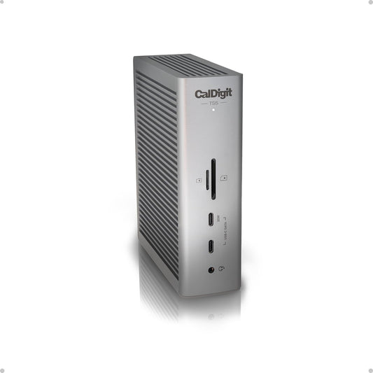 Caldigit -TS5 Thunderbolt 5 Dock - 15 Port, 140W Dedicated Host Charging, 80Gb/S Thunderbolt 5 X4, USB-C 10Gb/S X3, USB-A X2, 2.5Gbe, Dual 8K@60Hz, SD & Microsd UHS-II, 1M Braided Cable, 240W PSU - Serious Techies