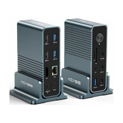 ACASIS - 15-In-1 USB C Desktop Docking Station for USB-C Laptop, 4K HDMI Display, DP 4K@60 HZ, 2*USB3.1 10GBPS, SD/TF, Audio, RJ45 for Mac & Windows, DS7A15 - Serious Techies