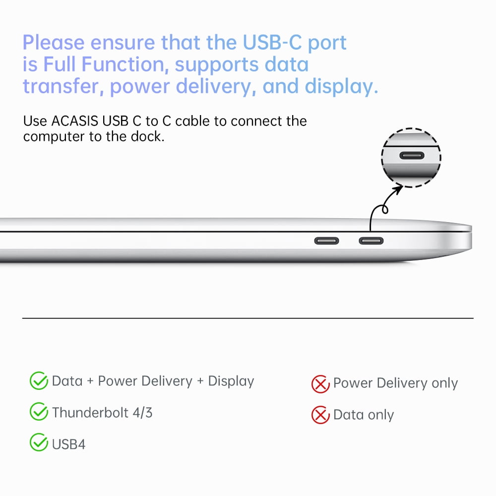 ACASIS - 15-In-1 USB C Desktop Docking Station for USB-C Laptop, 4K HDMI Display, DP 4K@60 HZ, 2*USB3.1 10GBPS, SD/TF, Audio, RJ45 for Mac & Windows, DS7A15 - Serious Techies