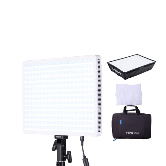 Amaran - Pano 120C Compact 120W Output RGBWW Full Color Panel Light All-In-One Creator Kit with 12 Lighting Effects (White) - Serious Techies