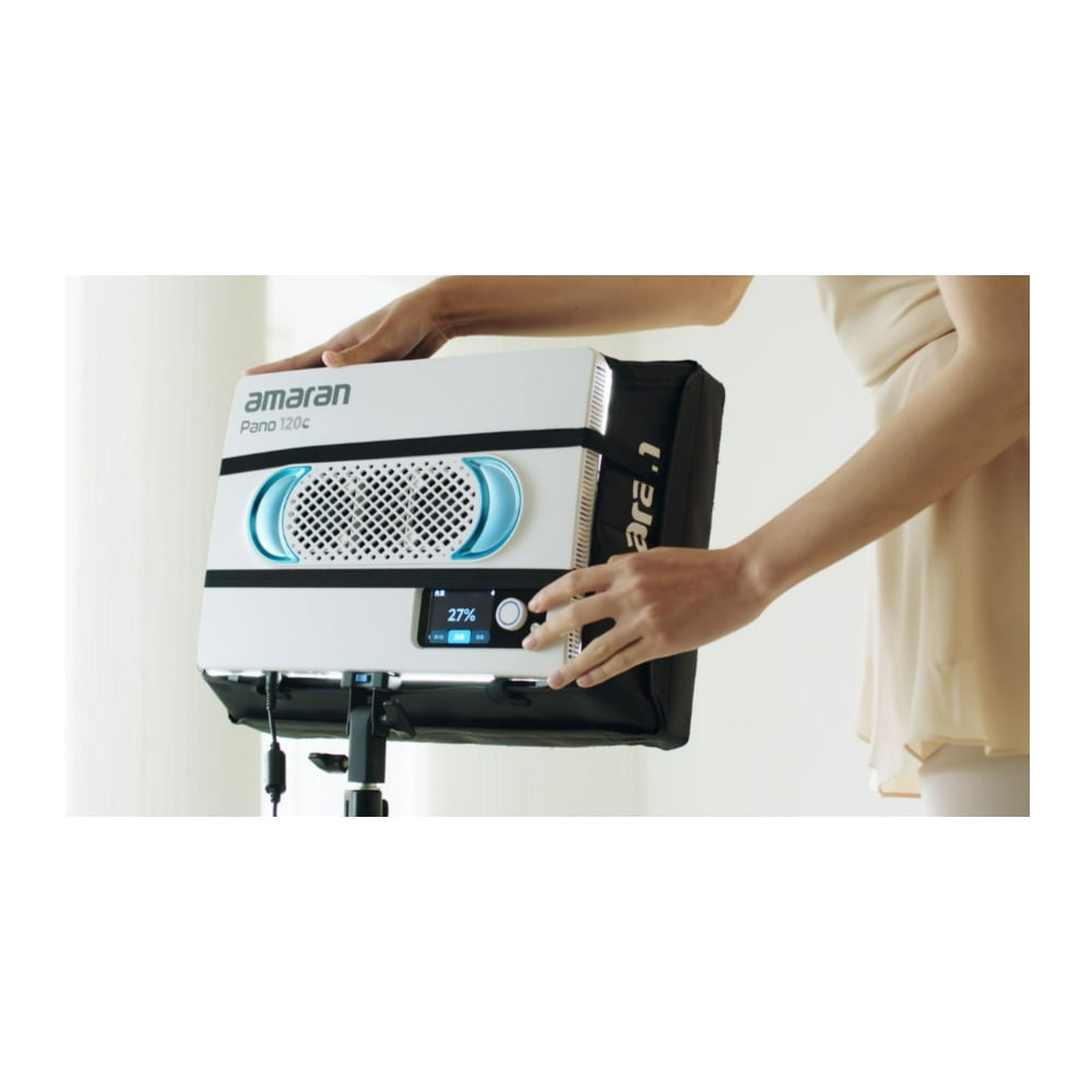 Amaran - Pano 120C Compact 120W Output RGBWW Full Color Panel Light All-In-One Creator Kit with 12 Lighting Effects (White) - Serious Techies
