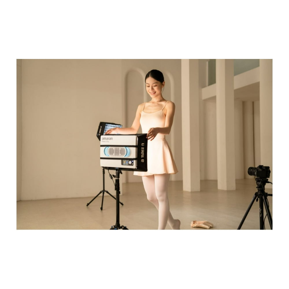 Amaran - Pano 120C Compact 120W Output RGBWW Full Color Panel Light All-In-One Creator Kit with 12 Lighting Effects (White) - Serious Techies