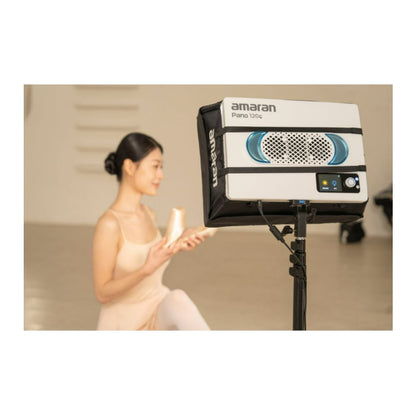 Amaran - Pano 120C Compact 120W Output RGBWW Full Color Panel Light All-In-One Creator Kit with 12 Lighting Effects (White) - Serious Techies
