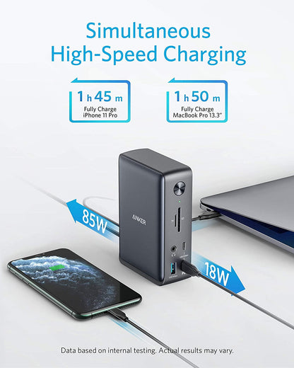 Anker - 13-In-1 USB-C Docking Station USB-C to 4K HDMI, Ethernet, Audio, USB-A Gen 1, USB-C Gen 2, SD 3.0 ,85W & 18W Charging for Laptop/Phone - Serious Techies