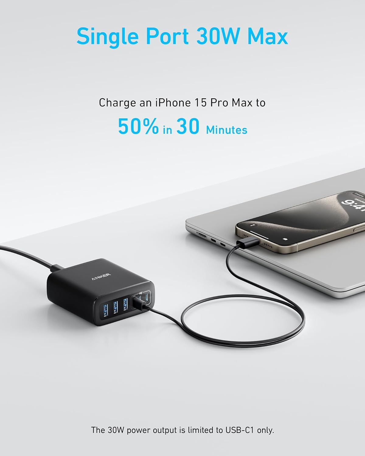 Anker - Desktop Charger, Fast Charging USB C Charger, 112W Max 6-Port Charging Station - Serious Techies