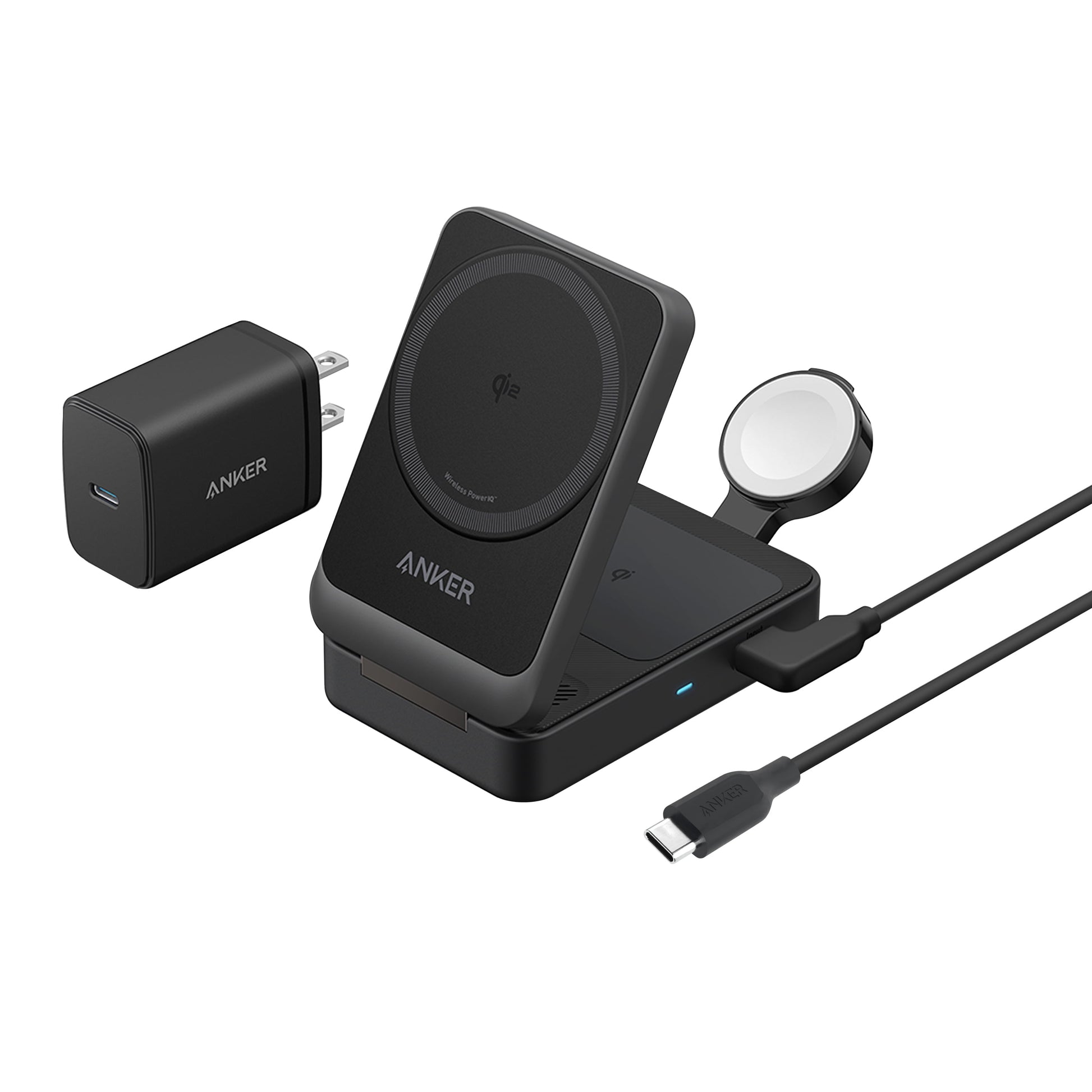 Anker - Maggo 3 in 1 Iphone 16 Charging Station, Magsafe-Compatible Wireless Charger Stand, Qi2 Certified 15W Foldable Charger for Iphone 15, Airpods, Apple Watch 9 (Not a Power Bank, Adapter Included) - Serious Techies