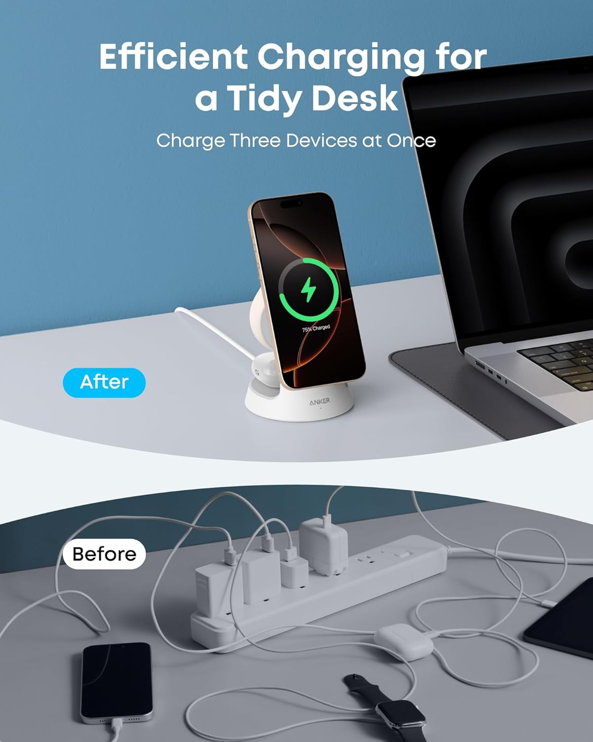 Anker -  Magsafe Charger Compatible, Maggo 3-In-1 Charging Station - Serious Techies