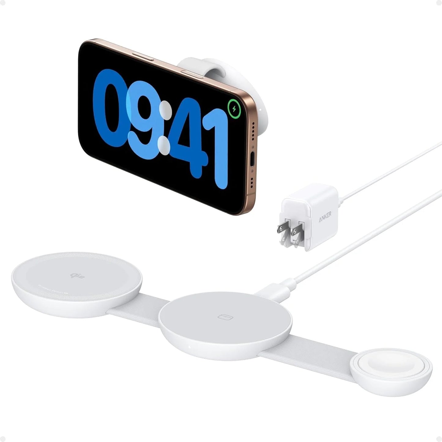Anker - Magsafe Compatible Maggo UFO 3-In-1 Charger, Iphone 16 Wireless Charger Station, Qi2 Certified 15W, Foldable Travel Charging Pad - Serious Techies