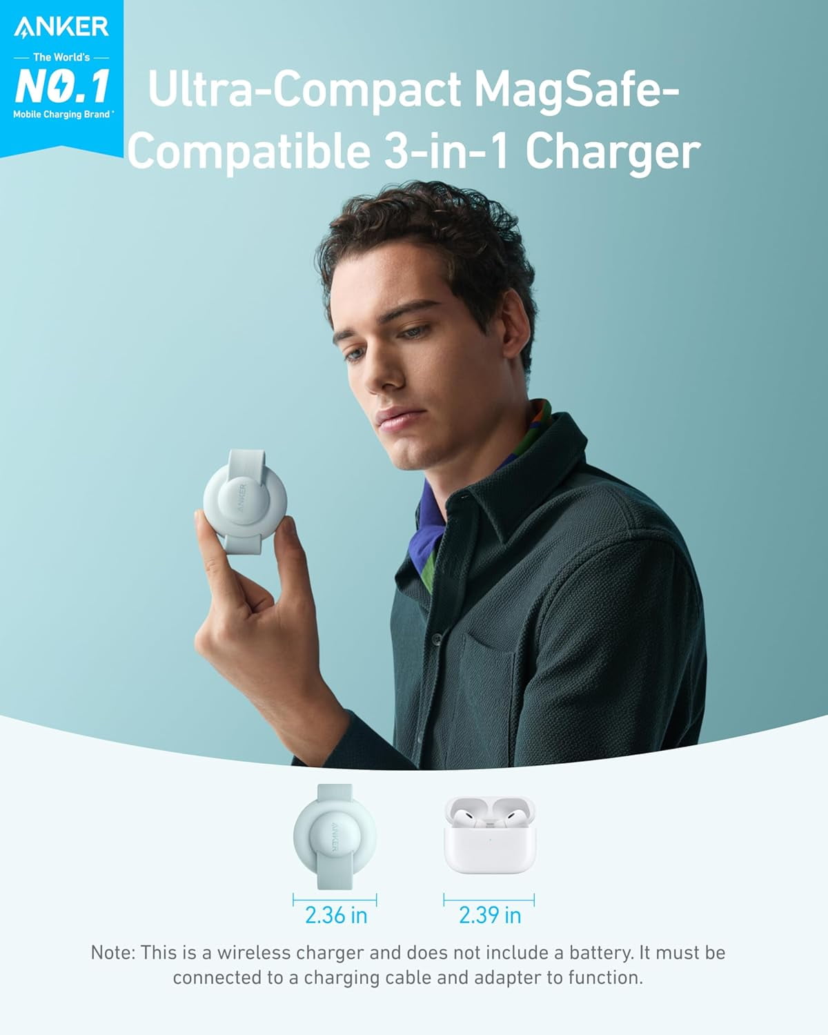 Anker -  Magsafe Compatible Maggo UFO 3-In-1 Charger, Iphone 16 Wireless Charger Station, Qi2 Certified 15W, Foldable Travel Charging Pad - Serious Techies