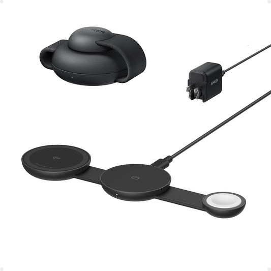 Anker - Magsafe Compatible Maggo UFO 3-In-1 Charger, Iphone 16 Wireless Charging Station, 15W Qi2 Certified, Foldable Travel Charging Pad - Serious Techies