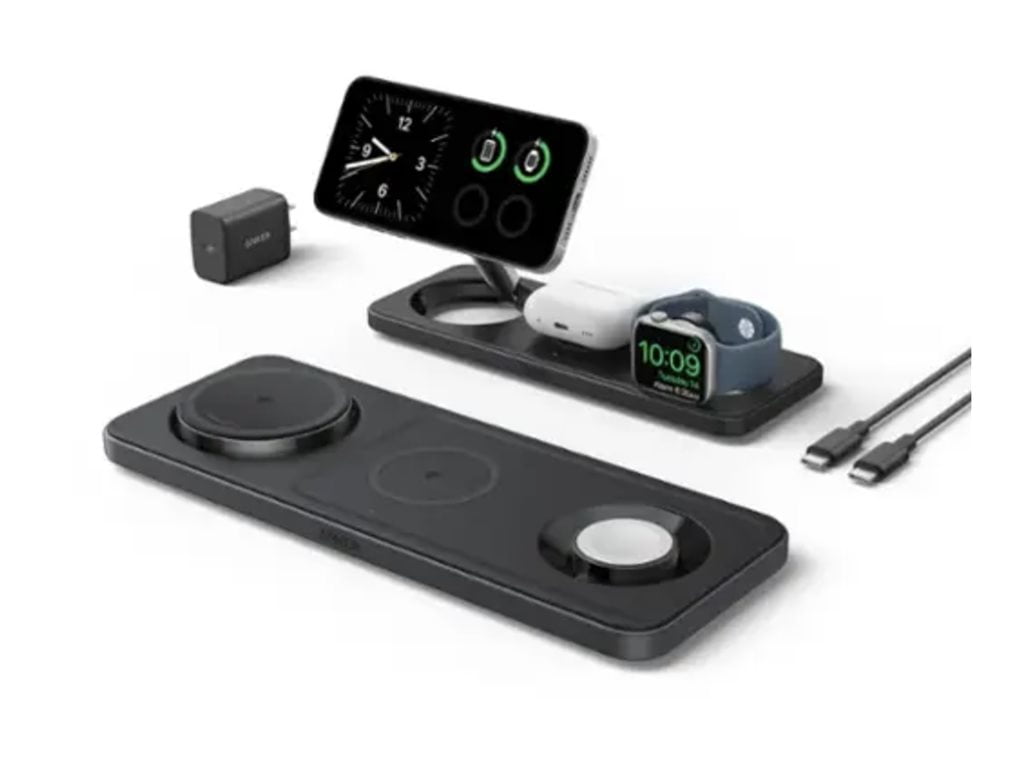 Anker - Qi 2.0 15W Wireless Charging Station (3-In-1 Pad) with 40W Charger - Serious Techies