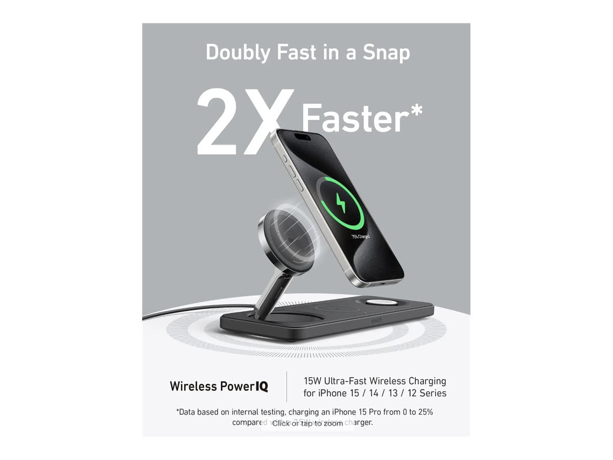 Anker - Qi 2.0 15W Wireless Charging Station (3-In-1 Pad) with 40W Charger - Serious Techies