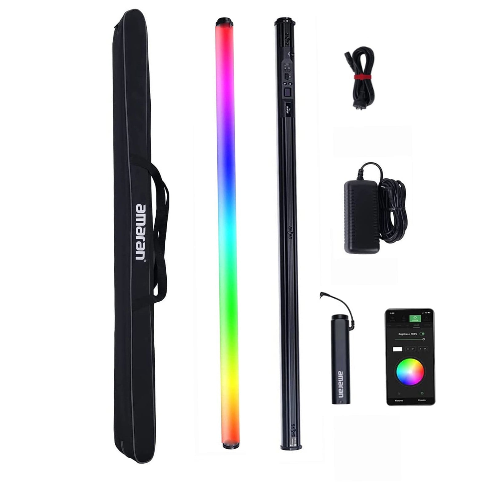 Aputure - Amaran T4C RGBWW Full-Color LED Tube Light,2500K~7500K Adjustable RGB Video Light Wand Stick,Cri 95+ TLCI 98+,15 Light Effects APP Control OLED Display - Serious Techies