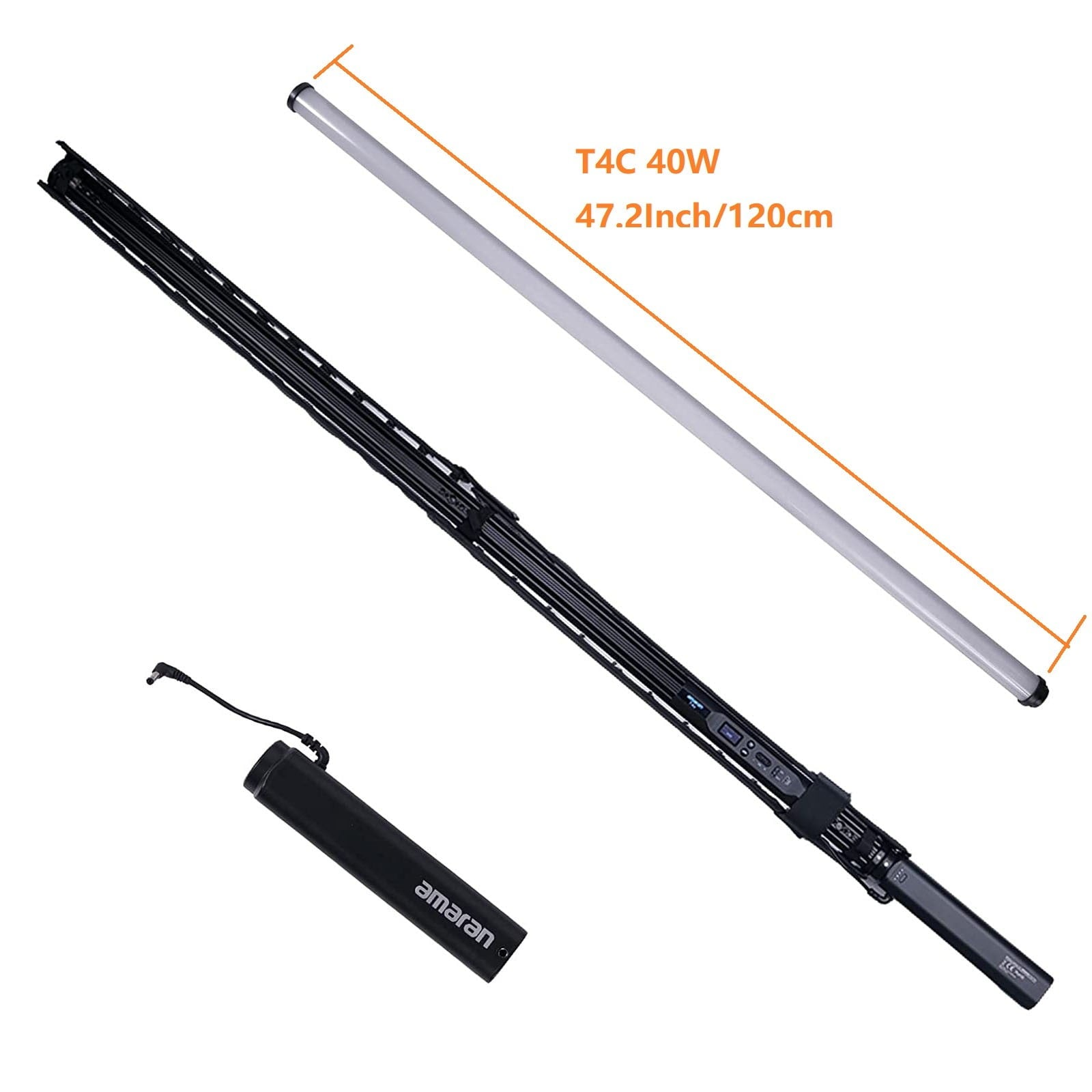 Aputure - Amaran T4C RGBWW LED Tube Light,40W 2500K-7500K Adjustable handheld Light Wand Support APP and DMX Control (120Cm) - Serious Techies