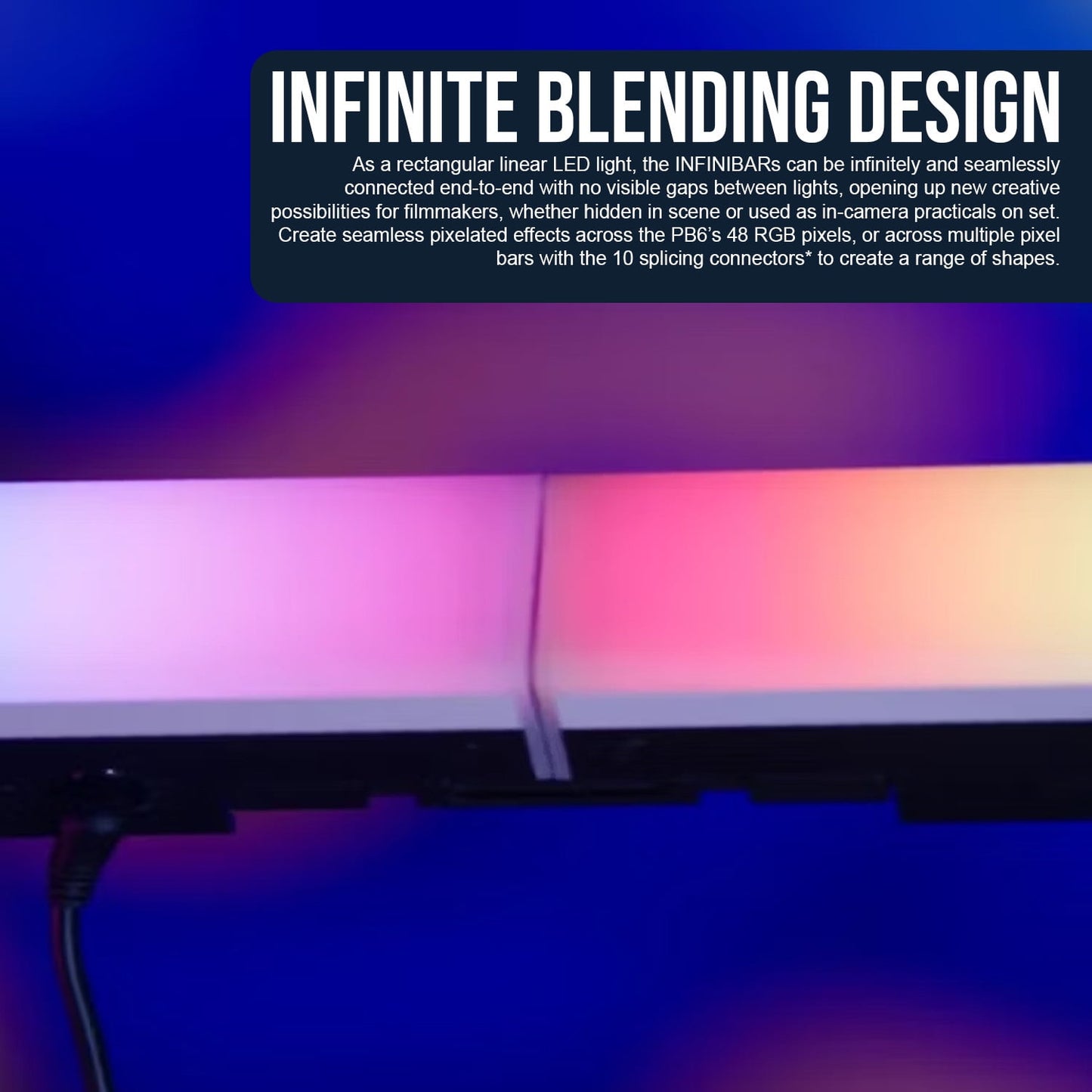 Aputure - Infinibar PB6 Flexible Wireless Versatile and Easy-To-Mount Pixel Bar Bundle with  INFINIBAR PB6 Rectangular LED Light Modifier Softbox with 45-Degree Grid (2 Items) - Serious Techies