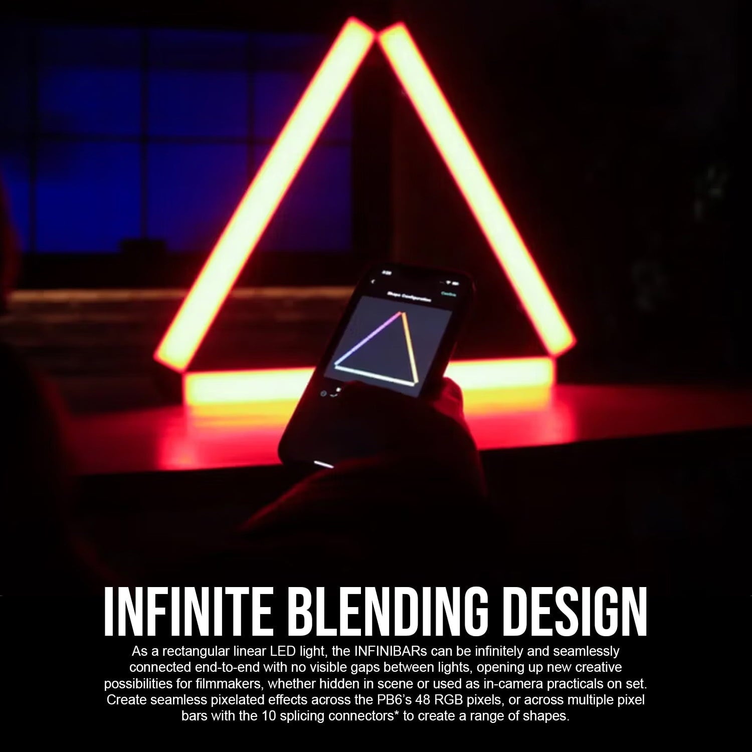 Aputure - Infinibar PB6 Flexible Wireless Versatile and Easy-To-Mount Pixel Bar Bundle with  INFINIBAR PB6 Rectangular LED Light Modifier Softbox with 45-Degree Grid (2 Items) - Serious Techies