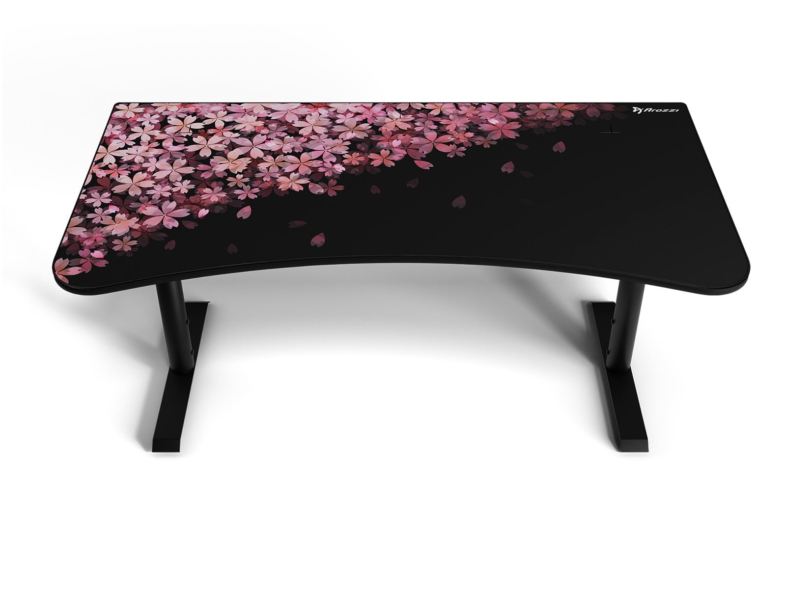 Arozzi - Arena Special Edition Ultrawide Curved Gaming and Office Desk with Full Surface Water Resistant Desk Mat Custom Monitor Mount Cable Management Cut Outs - Flower - Serious Techies
