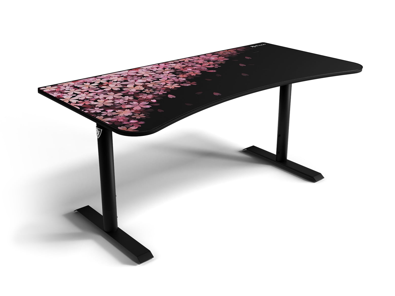Arozzi - Arena Special Edition Ultrawide Curved Gaming and Office Desk with Full Surface Water Resistant Desk Mat Custom Monitor Mount Cable Management Cut Outs - Flower - Serious Techies