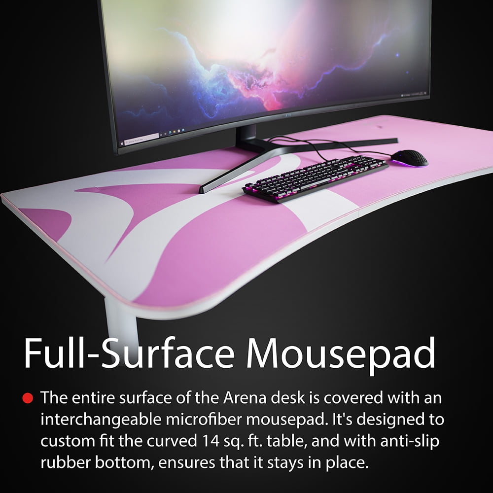 Arozzi - Arena Gaming Desk - White Pink - Serious Techies