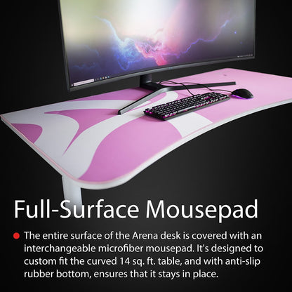 Arozzi - Arena Gaming Desk - White Pink - Serious Techies
