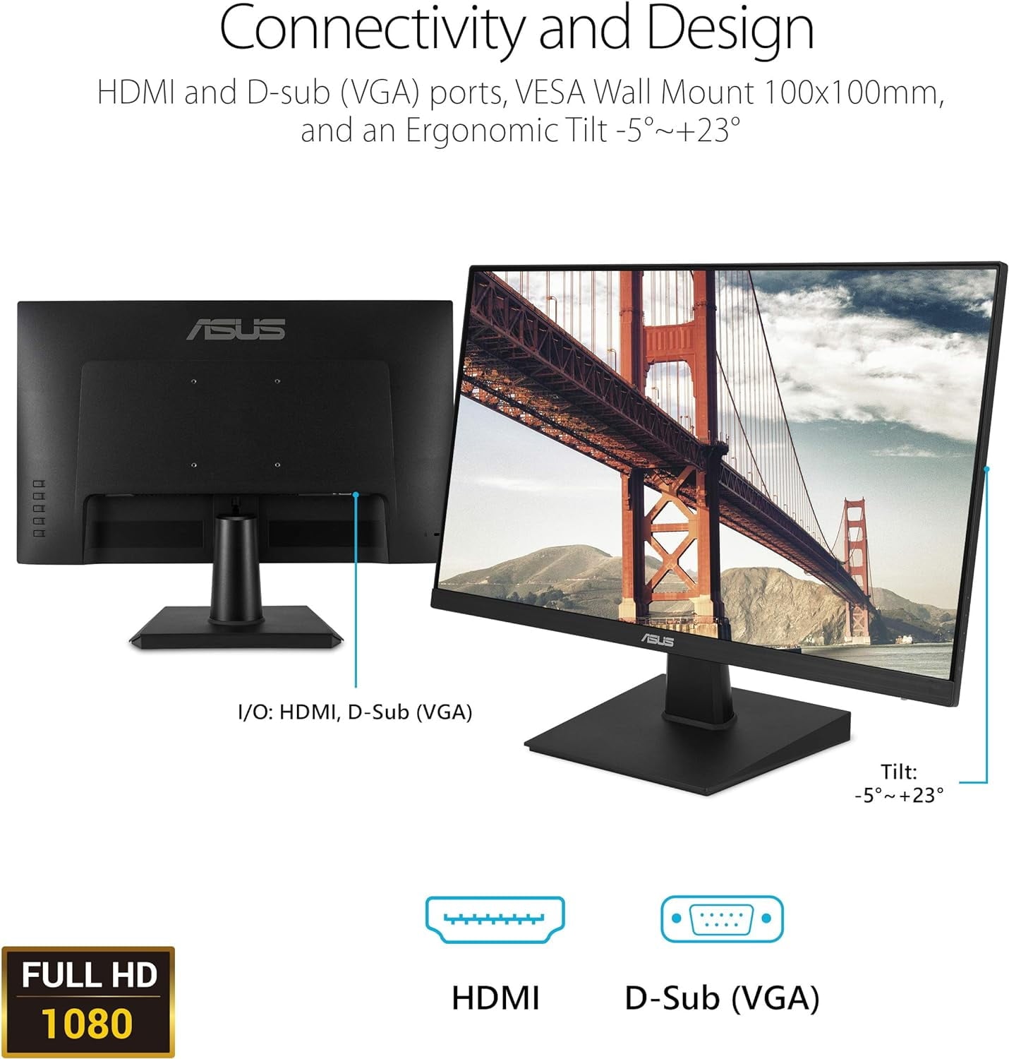 ASUS - 27" Eye Care Monitor VA27EHE Full HD, IPS, Frameless, 75Hz, Low Blue Light - Serious Techies