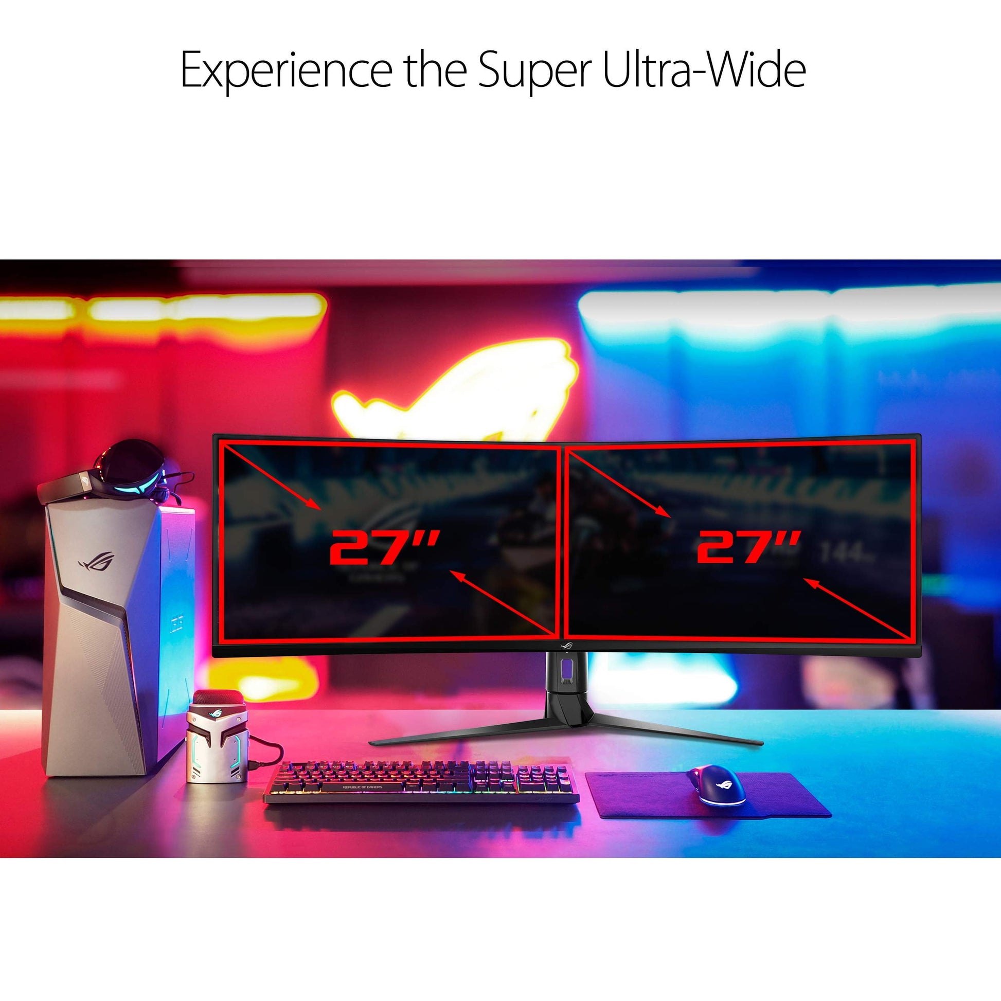 Asus - ROG Strix XG49VQ 49" Curved Gaming Freesync Monitor 144Hz Dual Full HD HDR Eye Care with DP HDMI Black - Serious Techies