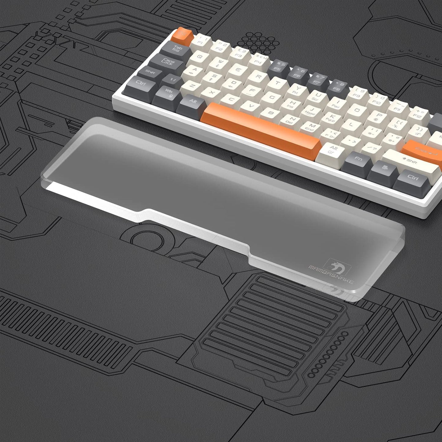 ATTACK SHARK - SELORSS Acrylic Keyboard Wrist Rest,Ergonomic Palm Rest,Anti-Slip Pad for Laptop,61-Key Keyboard - Serious Techies