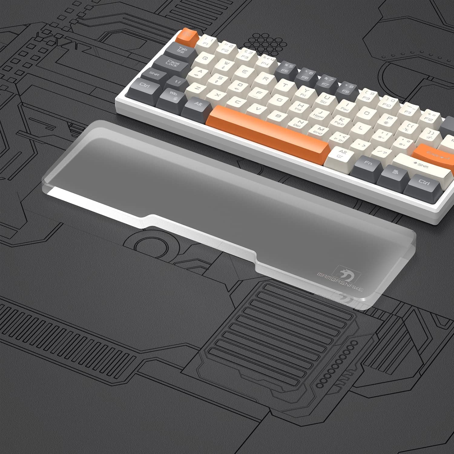 ATTACK SHARK - SELORSS Acrylic Keyboard Wrist Rest,Ergonomic Palm Rest,Anti-Slip Pad for Laptop,61-Key Keyboard - Serious Techies